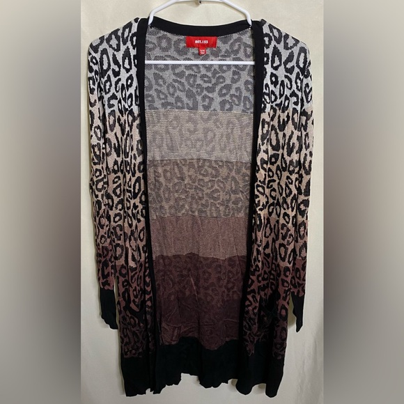 Net. 153 Leopard Ombré Striped Open Cardigan - Picture 1 of 6